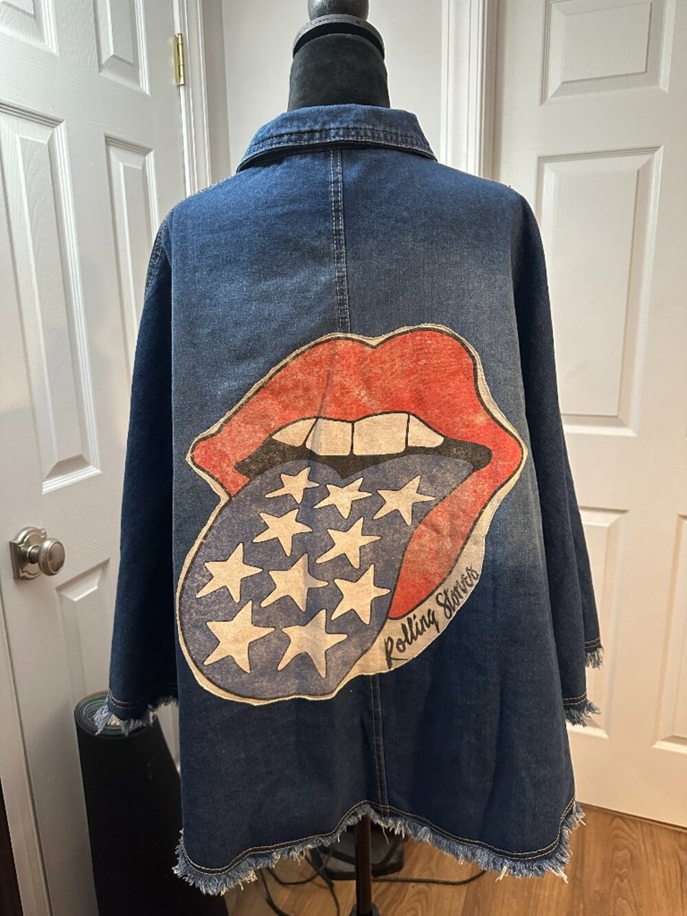 Rolling Stones Blue Denim Poncho (M)